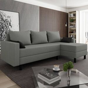 garneroarredamenti Divano angolare letto 238x123cm 3 posti grigio scuro Versailles