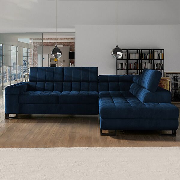 garnero arredamenti divano angolare destra canosio blu ▶ in offerta su garnero arredamenti