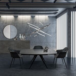 garneroarredamenti Tavolo 120/180 cm allungabile grigio grafite metallo Globo