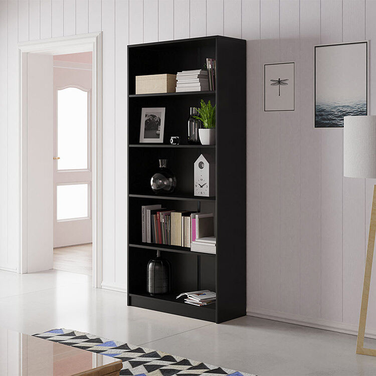 garneroarredamenti libreria moderna 80x180cm 5 vani a giorno nero sterling