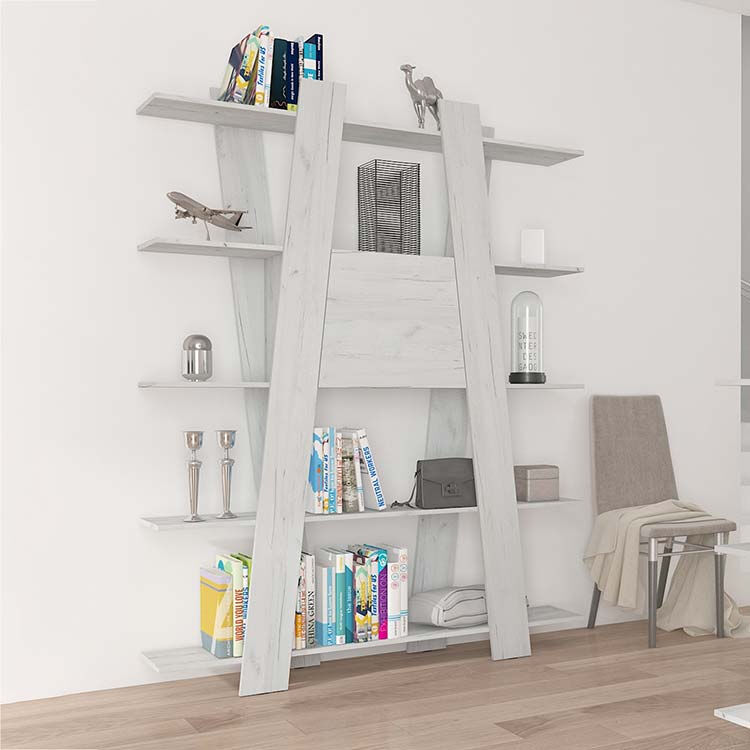 garneroarredamenti libreria moderna soggiorno 150x194cm bianca cosmo