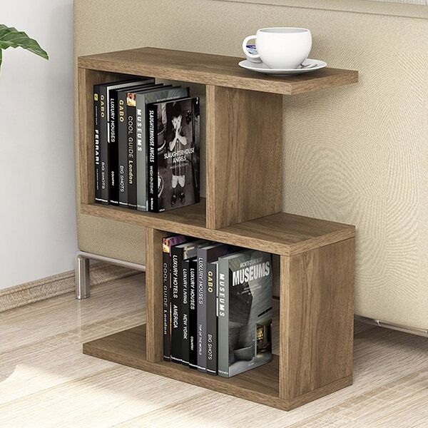 garneroarredamenti tavolino da salotto con libreria design 51x45cm noce todi