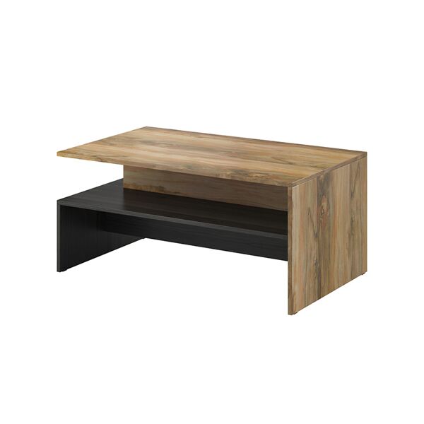 garneroarredamenti tavolino da salotto design 100x45cm noce antico nero frassinato emotion gihome®