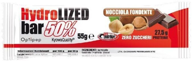 Pro Nutrition Barretta Hydrolyzed 55gr Fondente e Nocciola