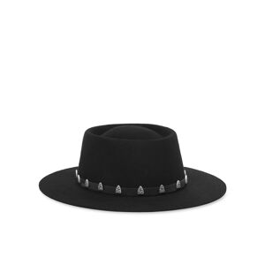 Philipp Plein Hat with Leather Belt Studs Black