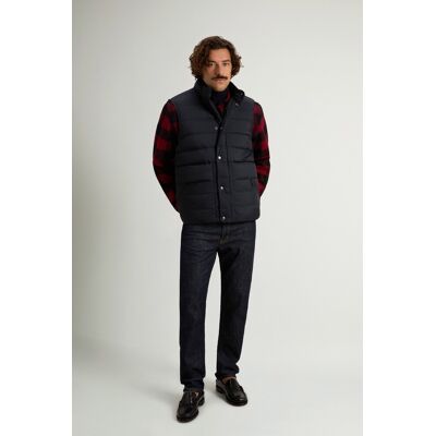 Woolrich uomo Gilet Bering trapuntato in nylon crinkle Blu Taglia XS Woolrich uomo Gilet Bering trapuntato in nylon crinkle Blu Taglia XS