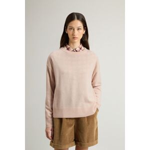 Woolrich donna Maglia girocollo in misto lana vergine e cashmere Rosa Taglia XL Woolrich donna Maglia girocollo in misto lana vergine e cashmere Rosa Taglia XL