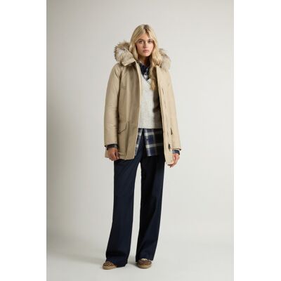 Woolrich donna Arctic Parka in Ramar Cloth con quattro tasche e pelliccia removibile Beige Taglia XXS Woolrich donna Arctic Parka in Ramar Cloth con quattro tasche e pelliccia removibile Beige Taglia XXS