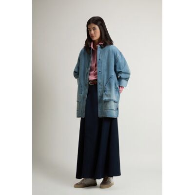 Woolrich donna Giacca Barn in denim Kodenshi di misto cotone Blu Taglia L Woolrich donna Giacca Barn in denim Kodenshi di misto cotone Blu Taglia L