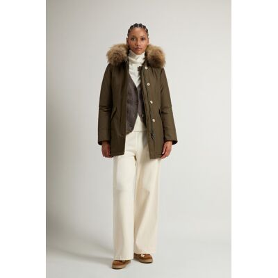 Woolrich donna Arctic Parka in Ramar Cloth con pelliccia removibile Verde Taglia XL Woolrich donna Arctic Parka in Ramar Cloth con pelliccia removibile Verde Taglia XL