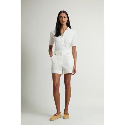 Woolrich donna Pantaloncini in popeline di puro cotone Bianco Taglia 27 Woolrich donna Pantaloncini in popeline di puro cotone Bianco Taglia 27