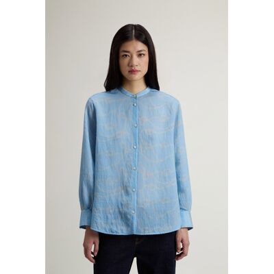 Woolrich donna Camicia in misto Lyocell Blu Taglia S Woolrich donna Camicia in misto Lyocell Blu Taglia S