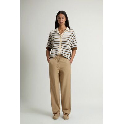 Woolrich donna Pantaloni Carrot in popeline di puro cotone tinti in capo Beige Taglia 34 Woolrich donna Pantaloni Carrot in popeline di puro cotone tinti in capo Beige Taglia 34