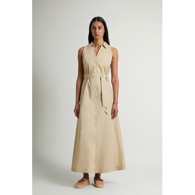 Woolrich donna Vestito chemisier in popeline di puro cotone con cintura Beige Taglia L Woolrich donna Vestito chemisier in popeline di puro cotone con cintura Beige Taglia L