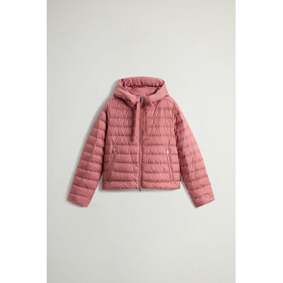 Woolrich donna Piumino leggero in microfibra con cappuccio Rosa Taglia L Woolrich donna Piumino leggero in microfibra con cappuccio Rosa Taglia L