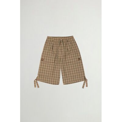 Woolrich unisex Pantaloncini Madras in misto cotone e nylon Marrone Taglia M Woolrich unisex Pantaloncini Madras in misto cotone e nylon Marrone Taglia M