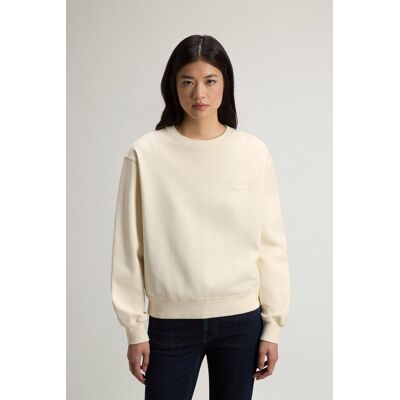Woolrich donna Felpa girocollo in misto cotone Interlock Bianco Taglia XL Woolrich donna Felpa girocollo in misto cotone Interlock Bianco Taglia XL