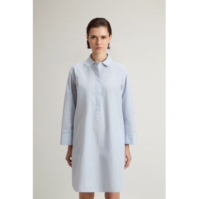 Woolrich donna Vestito Serafino in popeline di puro cotone a righe Blu Taglia XS Woolrich donna Vestito Serafino in popeline di puro cotone a righe Blu Taglia XS
