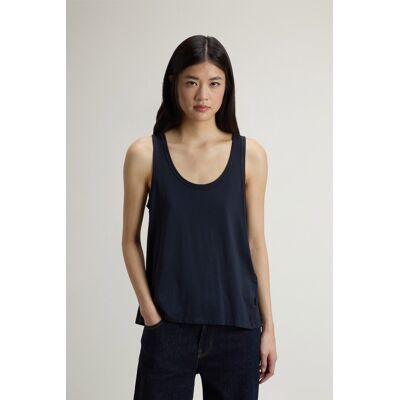 Woolrich donna Top in misto cotone e modal Blu Taglia L Woolrich donna Top in misto cotone e modal Blu Taglia L