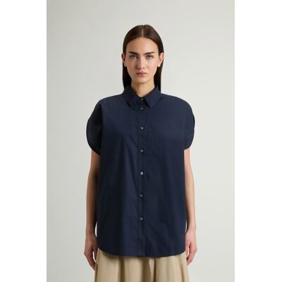 Woolrich donna Blusa in popeline di puro cotone Blu Taglia XS Woolrich donna Blusa in popeline di puro cotone Blu Taglia XS