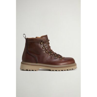 Woolrich uomo Stivaletti Hiking in vera pelle di vitello effetto pull-up Marrone Taglia 45 Woolrich uomo Stivaletti Hiking in vera pelle di vitello effetto pull-up Marrone Taglia 45