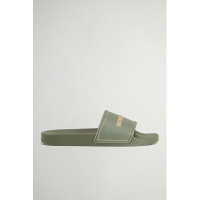 Woolrich uomo Sandali Slide con logo Verde Taglia 41 Woolrich uomo Sandali Slide con logo Verde Taglia 41