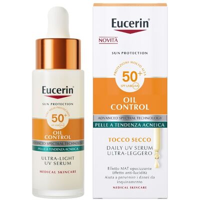 BEIERSDORF SpA Eucerin Sun Viso Oil Control Solare SPF50+ Tocco Secco 50 ml BEIERSDORF SpA Eucerin Sun Viso Oil Control Solare SPF50+ Tocco Secco 50 ml