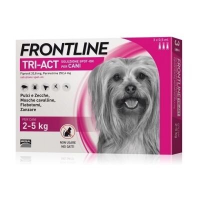 Boehringer Frontline Tri-Act Soluzione antiparassitaria per cani - 3 pipette 0,5 ml Boehringer Frontline Tri-Act Soluzione antiparassitaria per cani - 3 pipette 0,5 ml
