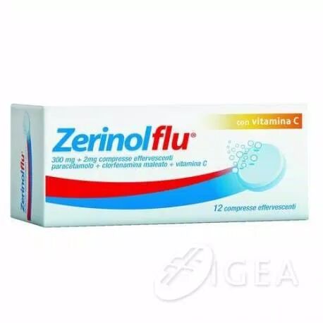 Zerinol flu Per il Trattamento Dei Sintomi Influenzali 12 compresse