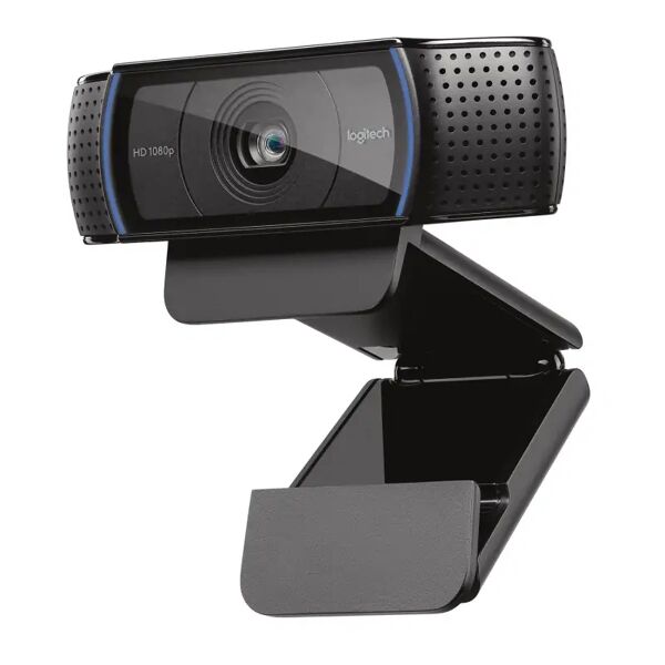 logitech c920 hd pro webcam, videochiamata full 1080p/30fps, audio stereo ?chiaro, ?correzione luce hd, funziona con skype
