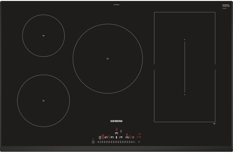 Siemens iQ500 ED851FWB5E Piano cottura Nero Da incasso 80 cm a induzione 5 Fornello(i)
