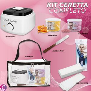 Kit ceretta Roial: Scaldacera + 2 cere + spatola + strisce + borsa