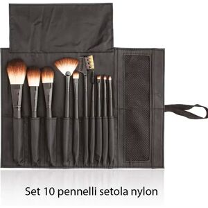 Set 10 pennelli setola nylon per trucco make up