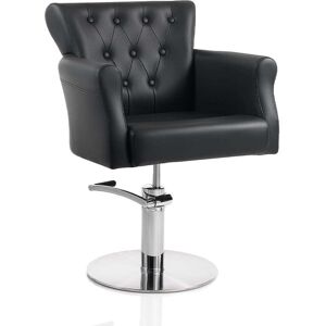 Poltrona da parrucchiere in sky ecopelle nero HAIR THRONE