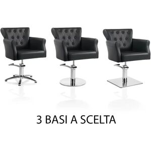 Poltrona da parrucchiere in sky ecopelle nero HAIR THRONE