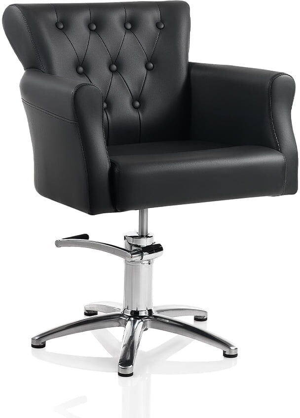 Poltrona da parrucchiere in sky ecopelle nero HAIR THRONE