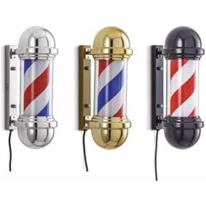 BARBER POLE LED da interno Insegna luminosa da barbiere Argento Oro Nero