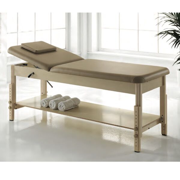 lettino in legno regolabile in altezza per estetista massaggio forniture per centro estetico foro viso porta rotolo feng shui no