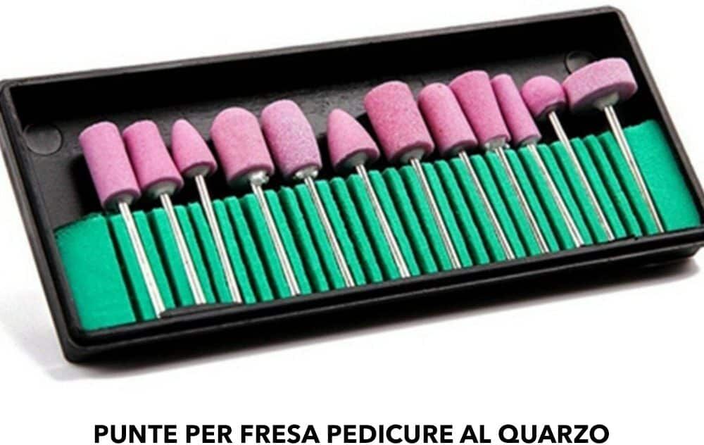 Kit punte per fresa pedicure al quarzo rosa universali per manicure e pedicure 12 pezzi