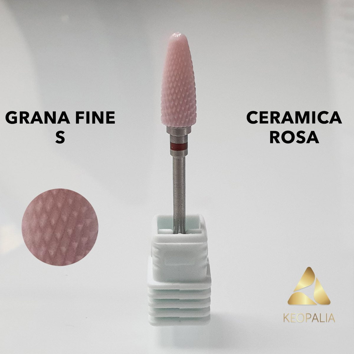 PUNTA IN CERAMICA ROSA " F " FINE UNIVERSALE PER FRESA MANICURE RICOSTRUZIONE UNGHIE