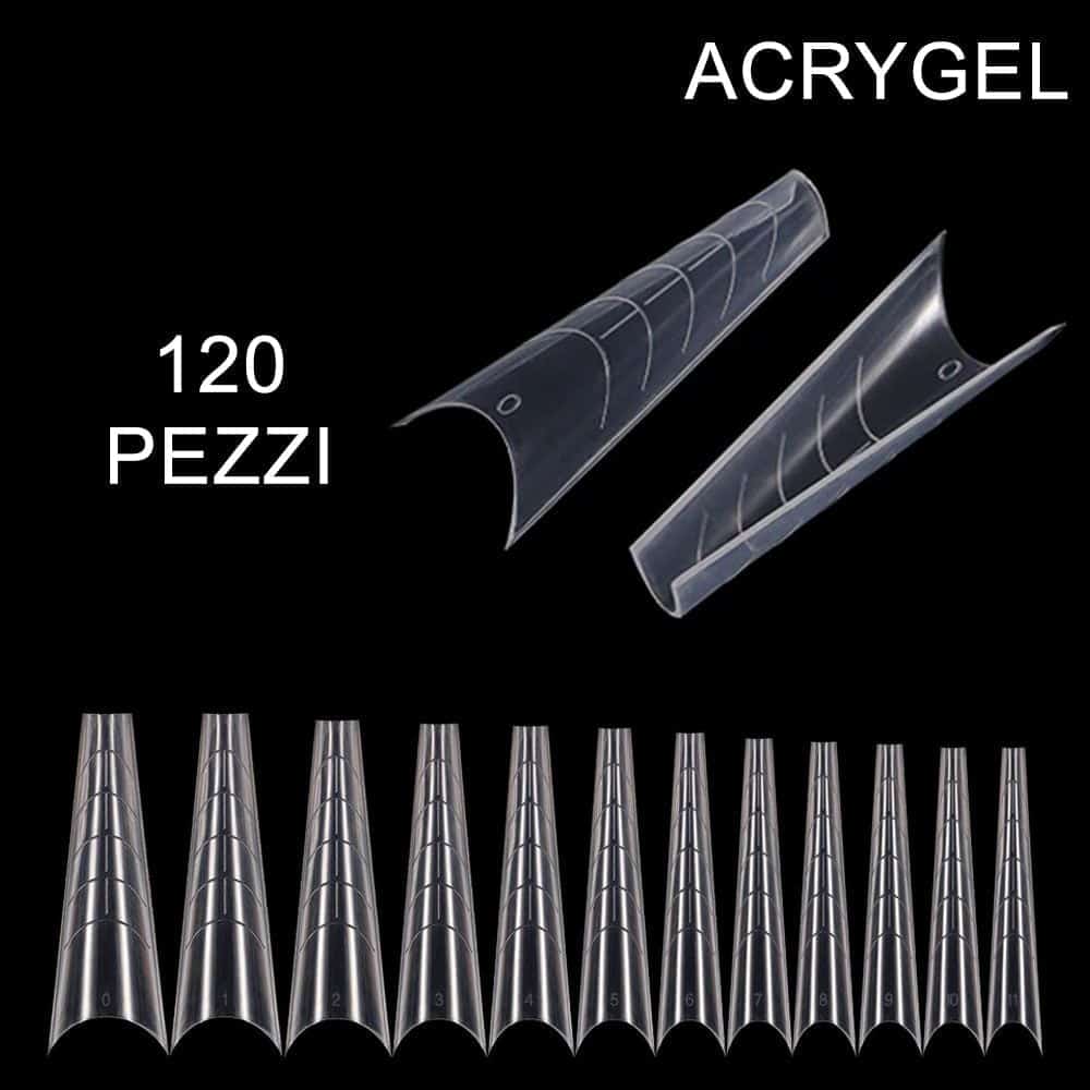 120 PUNTE PER ACRYGEL PUNTA STRETTA FORMA A C