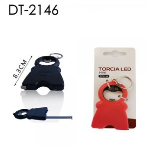 trade shop traesio set 3pz mini torcia led portachiavi omino tascabile apribottiglia metro dt-2146