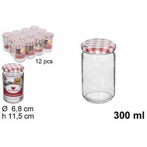 trade shop traesio set 12 pz contenitore barattolo in vetro con coperchio barattolini 300ml 114653