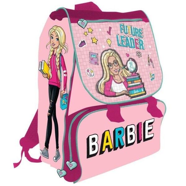 TrAdE Shop Traesio Trade Shop - Zaino Scuola Estensibile Barbie Bambine Ragazze Scuola Elementare Premium 40 Cm -