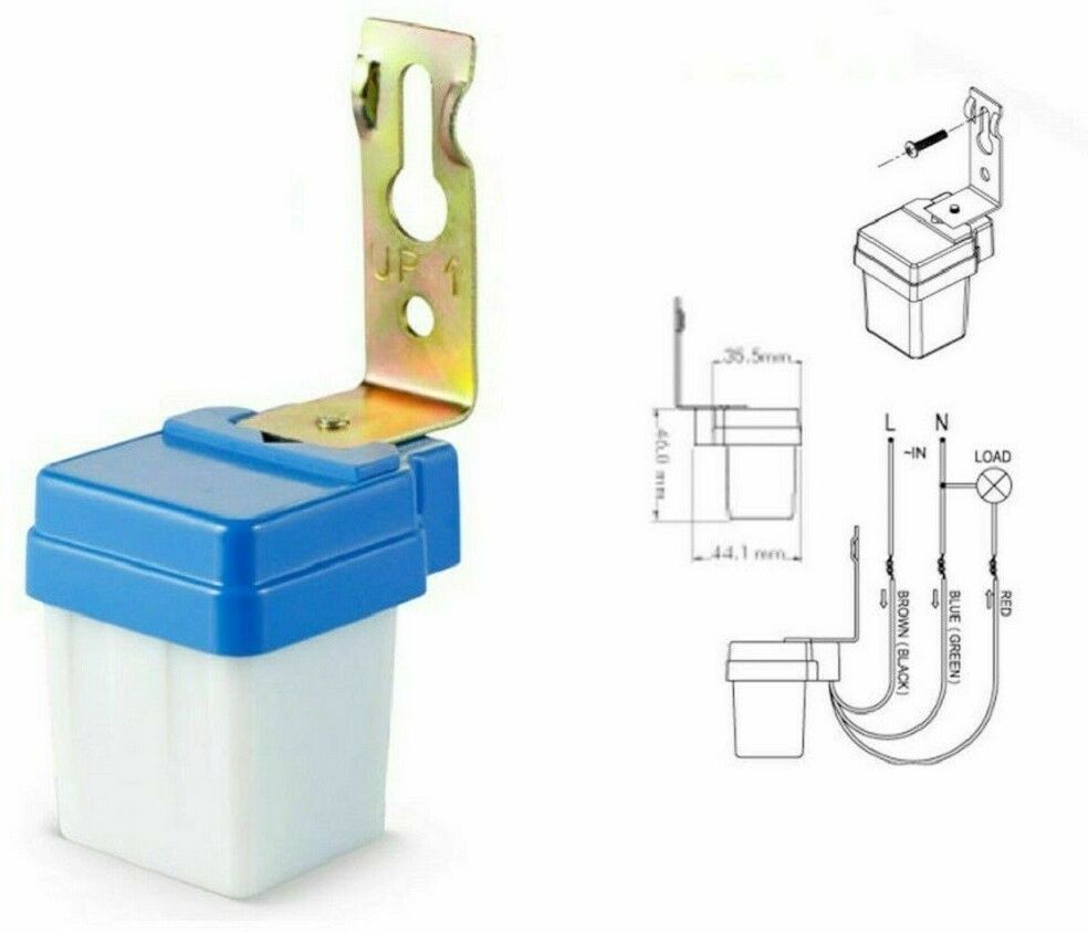 TrAdE Shop Traesio Mini Interruttore Sensore Crepuscolare 6a 220v Per Lampade Faro Faretto Led