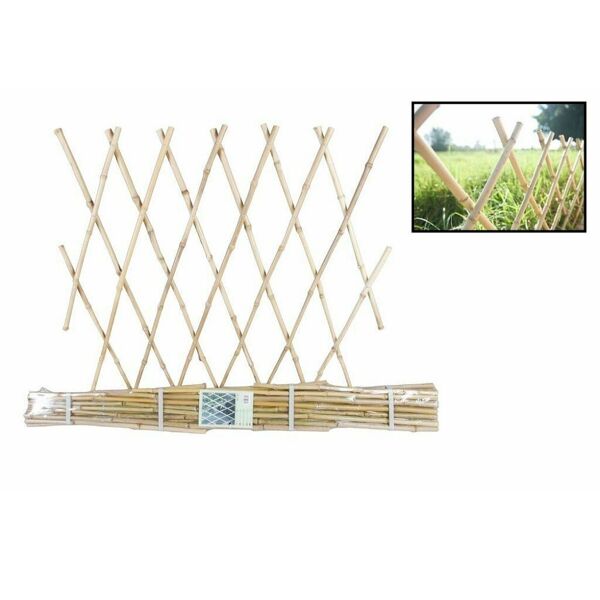 trade shop traesio traliccio bambù rete estensibile piante rampicanti staccionata 180x120 cm 129694