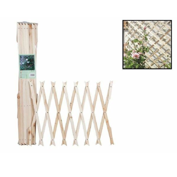trade shop traesio traliccio legno rete estensibile piante rampicanti staccionata 180x60 cm 129682