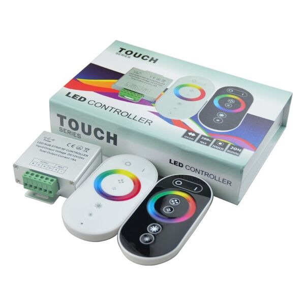 trade shop traesio controller dimmer rgb telecomando touch rf 12-24v 18a per striscia led 5050 rgb