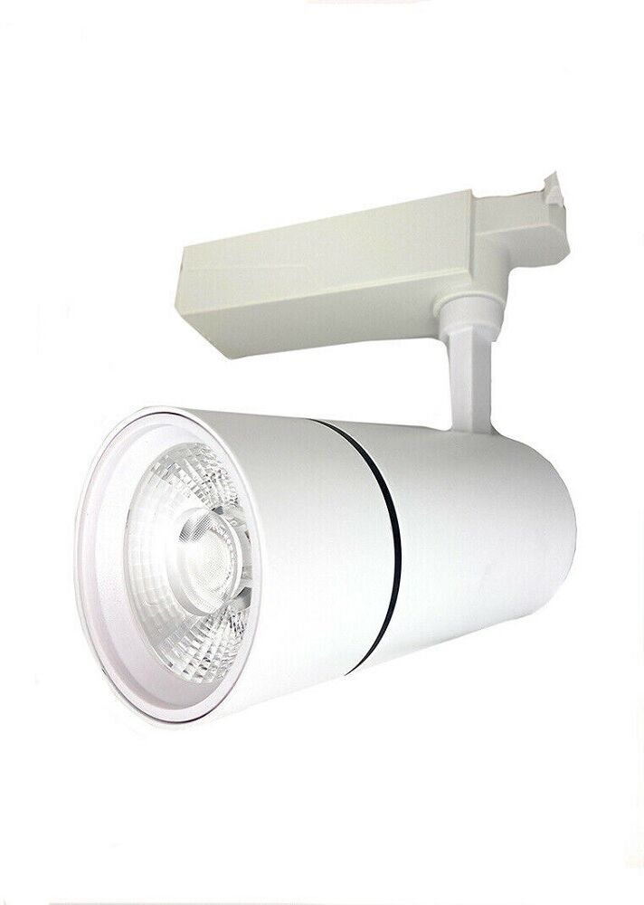 TrAdE Shop Traesio Faro Proiettore Binario 30w Led Cob Luce 6500k 3000k 4000k F30w-07a Faretto Bianco