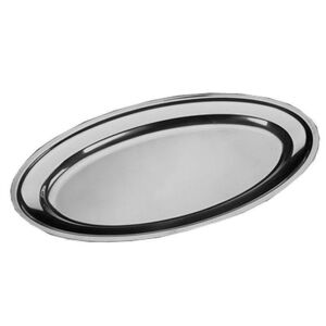 trade shop traesio vassoio piatto ovale in acciaio inox portata cucina diametro 40cm